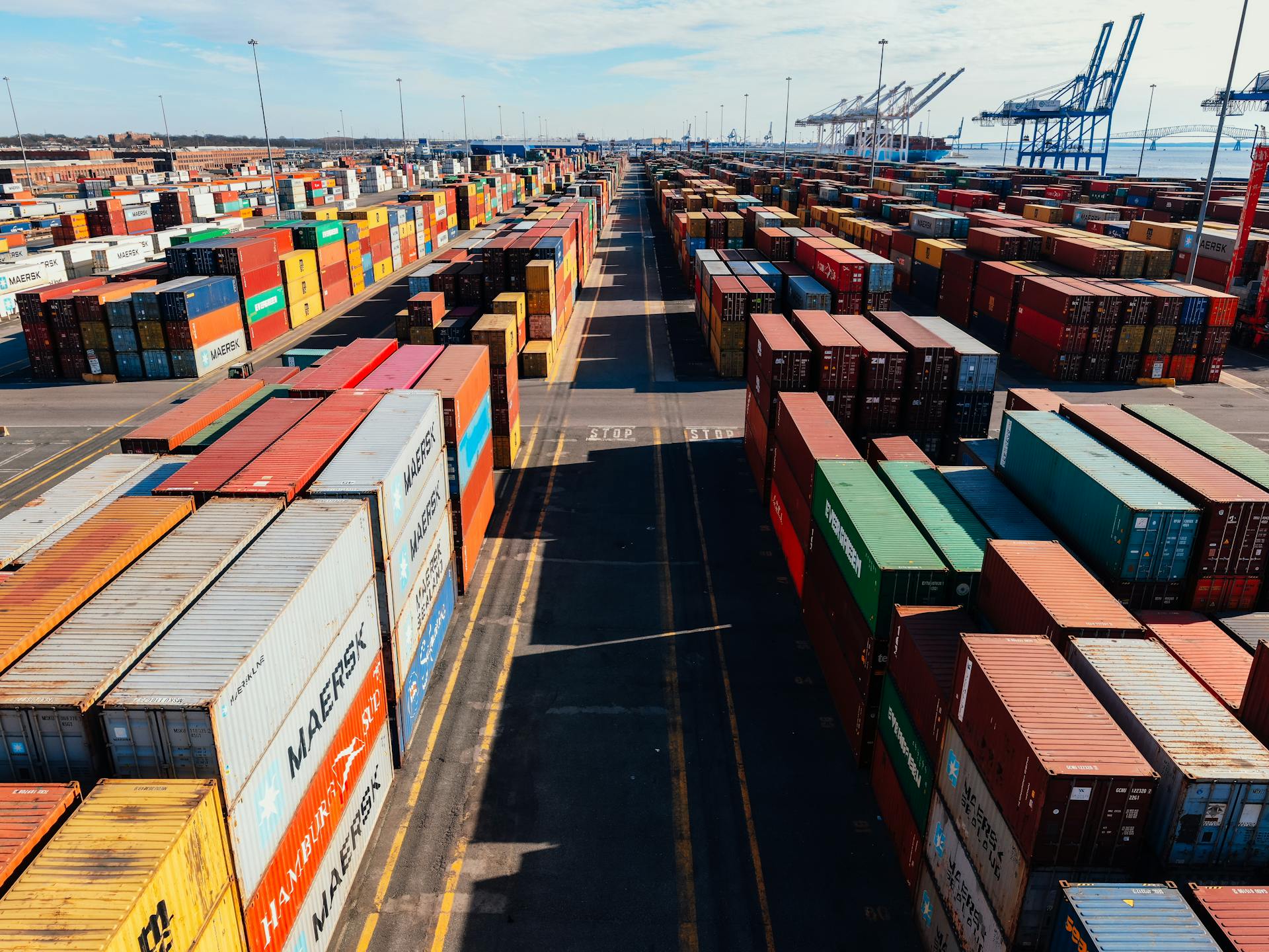Shipping containers at port